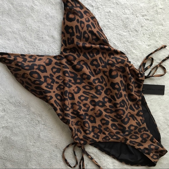 Kendall & Kylie Other - NWT Kendall + Kylie Leopard Tie 1-Piece Swimsuit